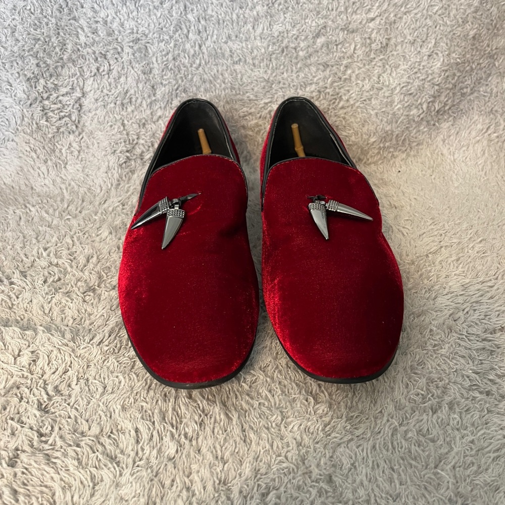 Giorgio Brutini Mens Cowell Red Velvet Loafer Dress Shoes Size 10.5 M - Picture 4 of 15